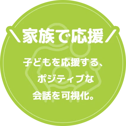 \家族で応援/子どもを応援する、ポジティブな会話を可視化。